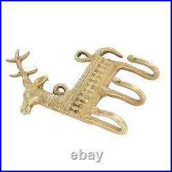 2 Pcs Golden Antique Coat Rack Brass Wall Hooks Deer Motif Hat Rack Towel Hooks