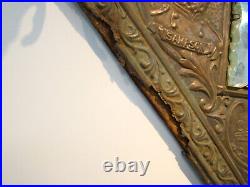 Antique Copper Nautical Remember The Maine Coat Hat Rack Mirror 1890's