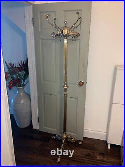 Antique Italian Heavily Ornated Brass Hall Rack/Coat Stand