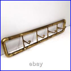 Art Deco Style Brass Coat Rack With Foldable Hooks, Austria, 4 hooks