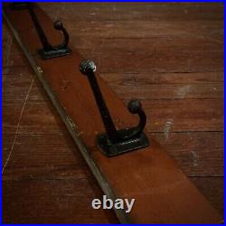 Attractive Rustic Pair Of Antique Church Cloakroom Wall Coat Hooks (10) Racks