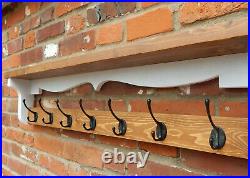 Coat Rack With Shelf Black / Crome Hooks Handcrafted