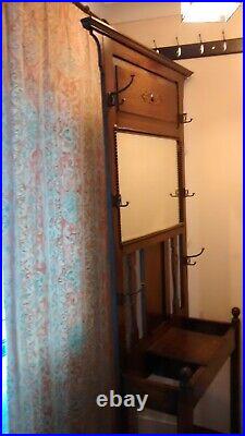 Edwardian Hall Coat Hat Umbrella Stand With Mirror
