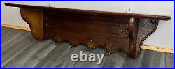 French Antique Solid French 4 hook Ornate Carved coat Plate rack (LOT 2527)