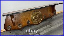 French Antique Solid French 6 hook Ornate Carved coat Plate rack (LOT 2276)