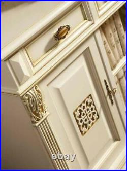Hallway Wardrobe with Hooks White Coat Rack Panel With Mirror Italian Furniture