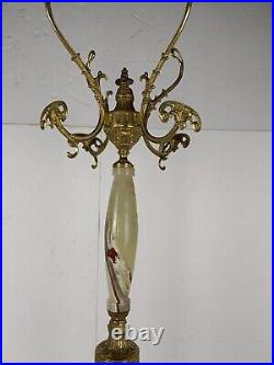 Italian Onyx Marble Brass Hall Tree Coat Hat Rack Eyecatcher Hollywood Regency