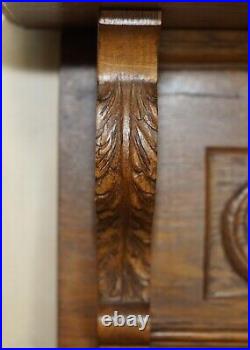 Lovely Dutch Heavily Carved Oak Coat Hat Scarf Wall Rack Hanger Romantic Hooks