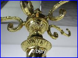 Mid Century Modern Cast Brass Hall Tree Coat Hat Rack Marble Base Eyecatcher