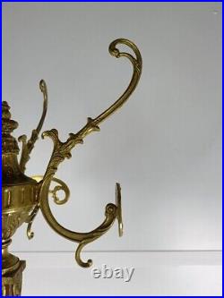 Modernist Ornate Onyx Brass Hall Tree Floor Coat Hat Rack Eyecatcher Italy Mer