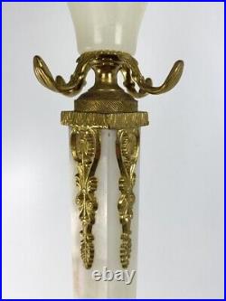 Modernist Ornate Onyx Brass Hall Tree Floor Coat Hat Rack Eyecatcher Italy Mid