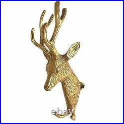 New Clothes Holder for Door Golden Antique Coat Rack Brass Wall Hooks Deer Head