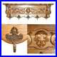Ornately Carved Cherub Dutch Oak Coat Hat Scarf Wall Rack Hanger Bronze Hooks