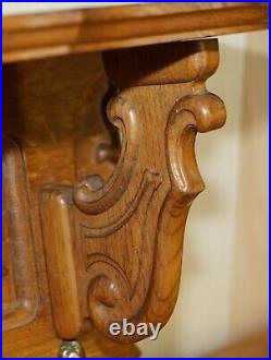 Ornately Carved Cherub Dutch Oak Coat Hat Scarf Wall Rack Hanger Royal Hooks