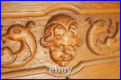Ornately Carved Cherub Dutch Oak Coat Hat Scarf Wall Rack Hanger Royal Hooks