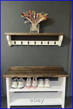 Shoe Bench+Coat Rack With Shelf/storage