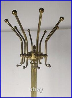 Standing Hall Tree Coat Hallway Rack Brass Hollywood regency Italian Eyecatcher