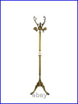 Standing Hall Tree Coat Hallway Rack Brass Italian Hollywood regency style Eye