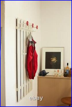 True Vintage Big 70er Years Wall Coat Rack String Wardrobe White Red
