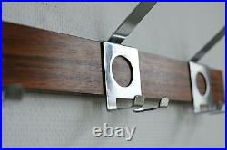 True Vintage Wardrobe Hook 60er Wall Coat Rack Wood Chrome Teak Hook Rail