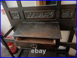 Victorian/Edwardian Carved Oak Hall Stand Of Good Original Form Colour And