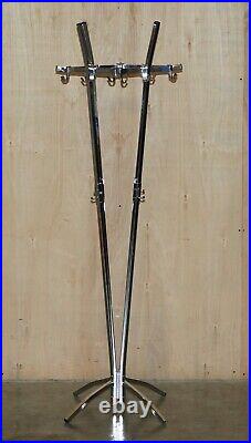Vintage Circa 1930's Heavy Industrial Chrome Framed Coat & Hat Stand Or Rack