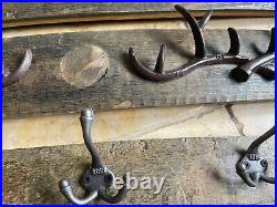 Whiskey Barrel Oak, Coat Rack/hooks Antique Style Cast Iron Hooks Job Lot